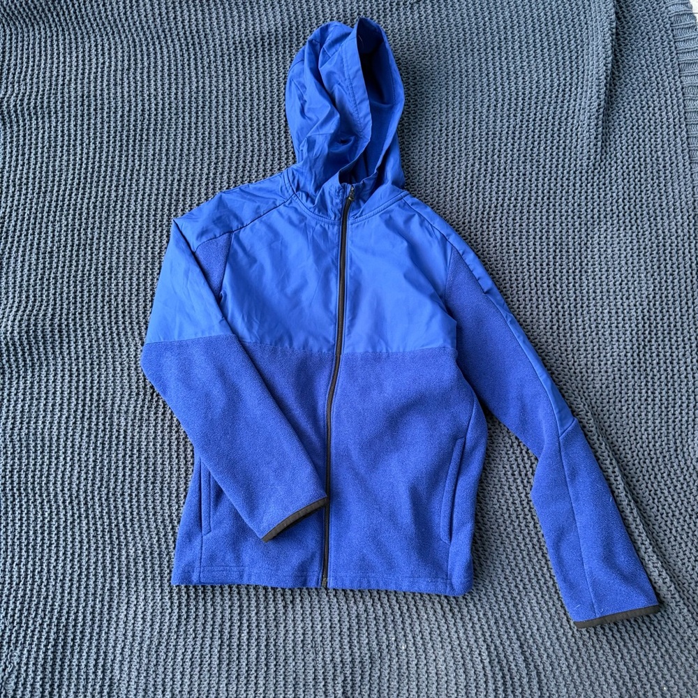 Under Armor Full Zip Hoodie Sweatshirt Youth Large YXL Blue Navy Loose Fit Layer